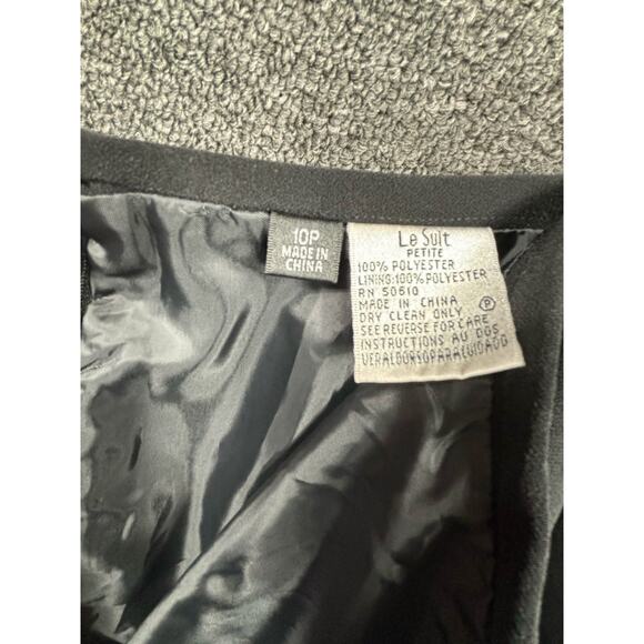 Le Suit Pencil Midi Skirt Womens Size 10P Black Pleated Bussines Casual - Picture 3 of 7